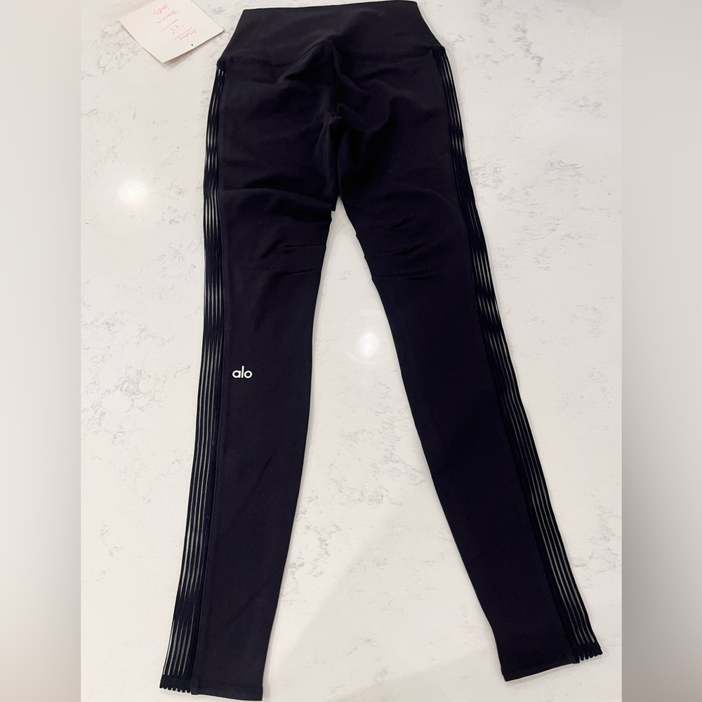 ALO Yoga Black Leggings with Stripe Accent - Picture 3 of 3